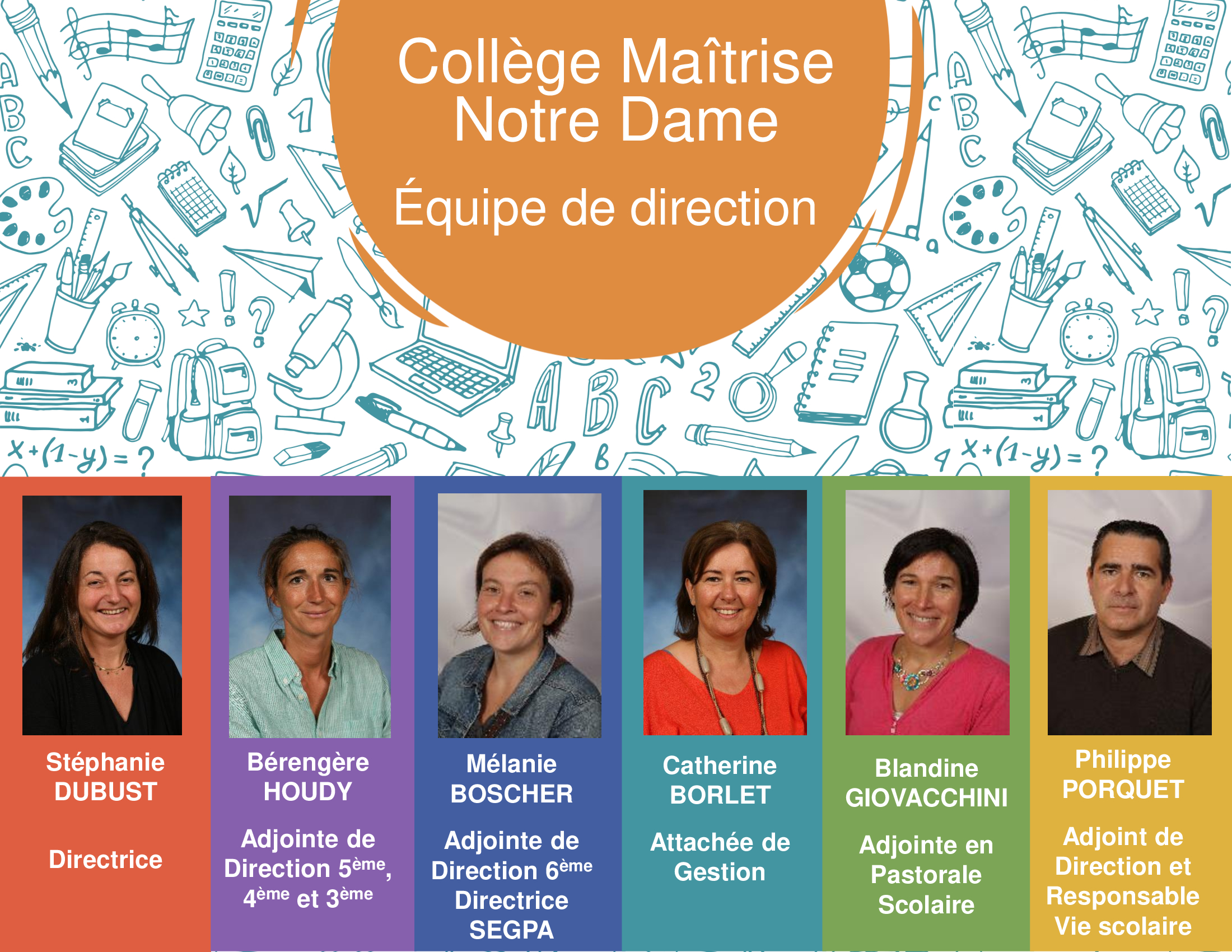 L'équipe de direction - Collège Maîtrise Notre Dame Douvres